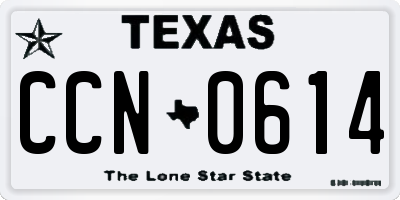 TX license plate CCN0614