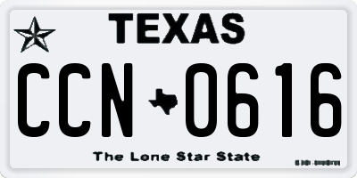 TX license plate CCN0616