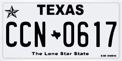 TX license plate CCN0617