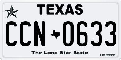 TX license plate CCN0633