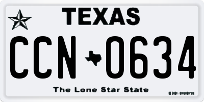 TX license plate CCN0634
