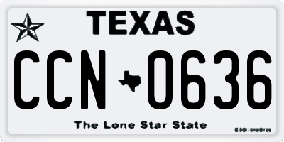 TX license plate CCN0636