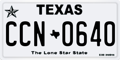 TX license plate CCN0640