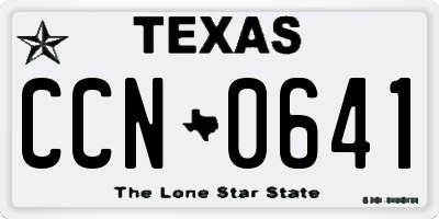 TX license plate CCN0641