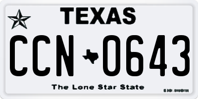 TX license plate CCN0643