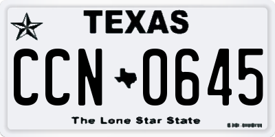 TX license plate CCN0645