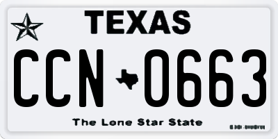 TX license plate CCN0663