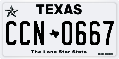 TX license plate CCN0667
