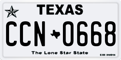 TX license plate CCN0668