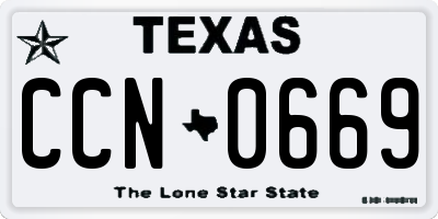 TX license plate CCN0669