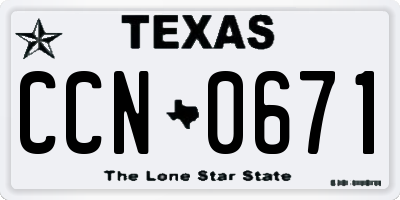 TX license plate CCN0671