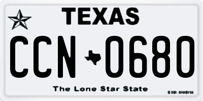 TX license plate CCN0680