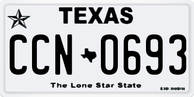 TX license plate CCN0693