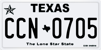 TX license plate CCN0705
