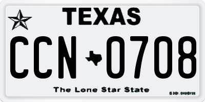 TX license plate CCN0708
