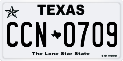 TX license plate CCN0709