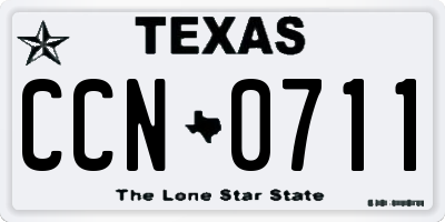 TX license plate CCN0711