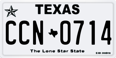 TX license plate CCN0714
