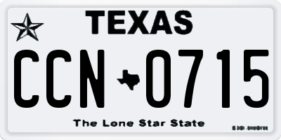 TX license plate CCN0715