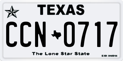 TX license plate CCN0717