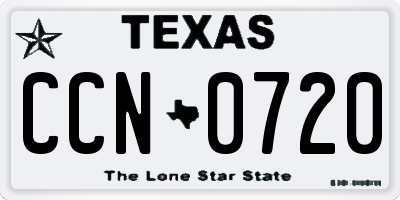 TX license plate CCN0720