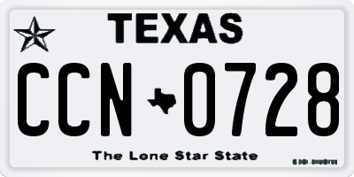 TX license plate CCN0728