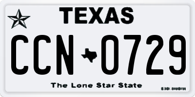 TX license plate CCN0729