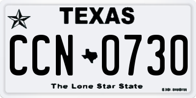 TX license plate CCN0730
