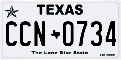 TX license plate CCN0734