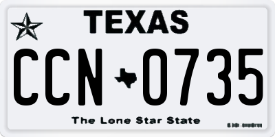 TX license plate CCN0735