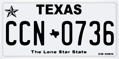 TX license plate CCN0736
