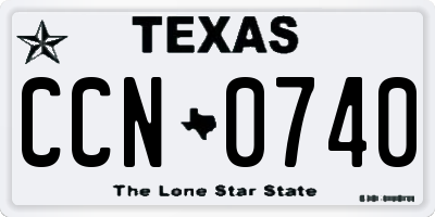 TX license plate CCN0740