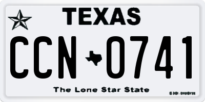 TX license plate CCN0741