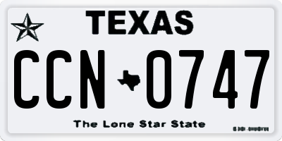 TX license plate CCN0747