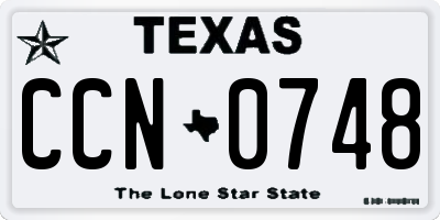 TX license plate CCN0748