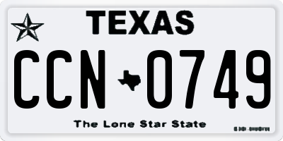 TX license plate CCN0749