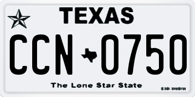 TX license plate CCN0750