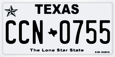 TX license plate CCN0755