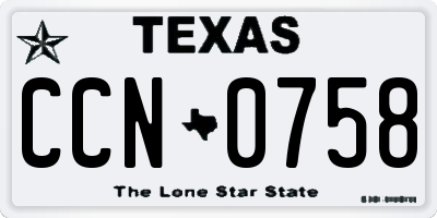 TX license plate CCN0758