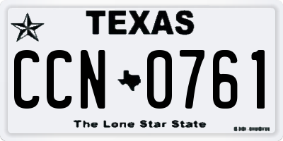 TX license plate CCN0761