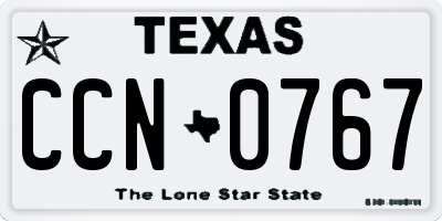 TX license plate CCN0767