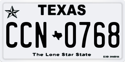 TX license plate CCN0768