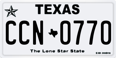 TX license plate CCN0770