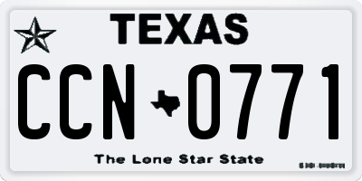 TX license plate CCN0771