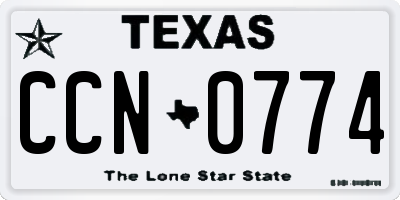 TX license plate CCN0774