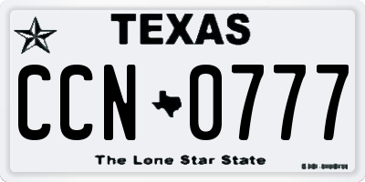 TX license plate CCN0777