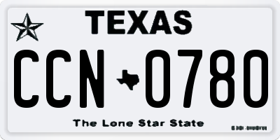 TX license plate CCN0780