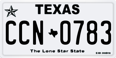 TX license plate CCN0783