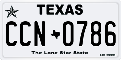TX license plate CCN0786