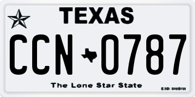 TX license plate CCN0787